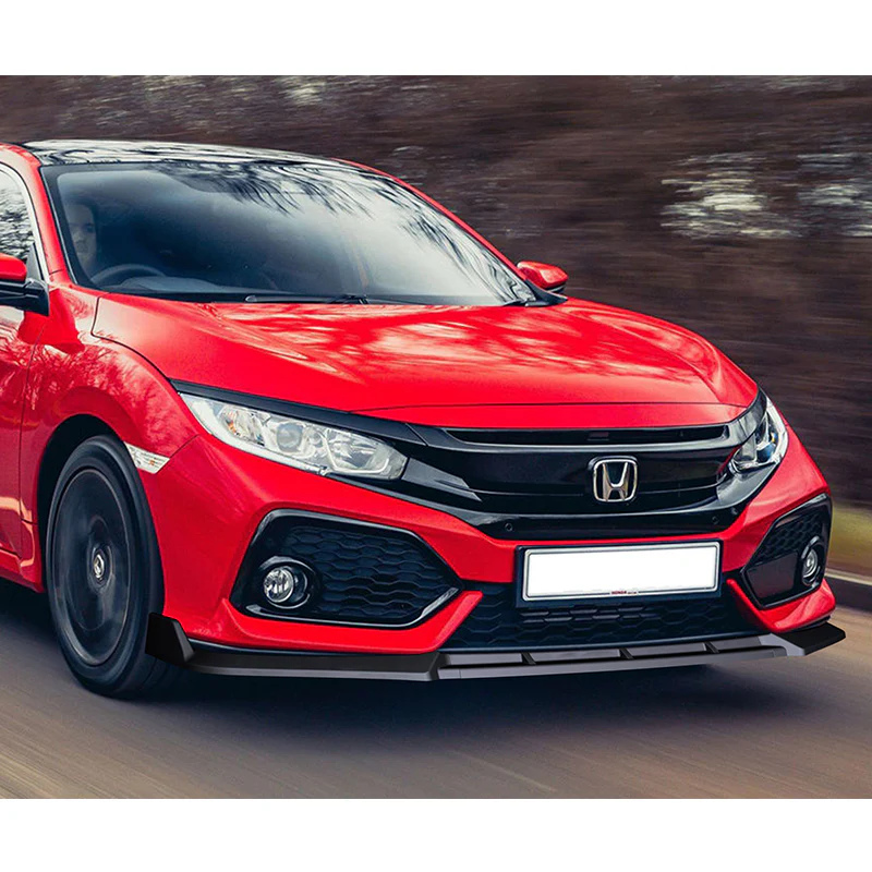 For 2017-2021 Honda Civic Si Coupe Sedan 3-PCS Matt Black Front Bumper Splitter Spoiler Lip - Image 5