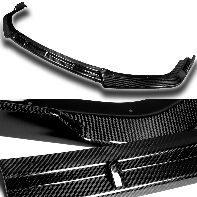 For 2017-2021 Honda Civic Si TR-Style 3-PCS Real Carbon Fiber Front Bumper Spoiler Lip - Image 2