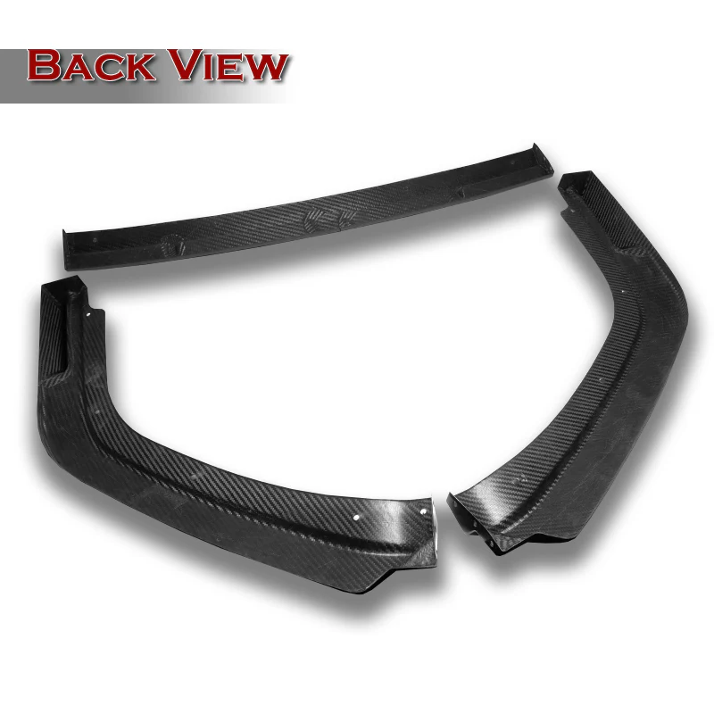 For 2017-2021 Honda Civic Si TR-Style 3-PCS Real Carbon Fiber Front Bumper Spoiler Lip - Image 4