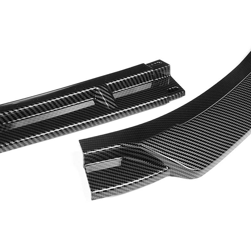 For 2017-2022 Hyundai IONIQ STP-Style Carbon Look 3-Piece Front Bumper Body Spoiler Splitter Lip Kit with Windshield Banner Combo - Image 5