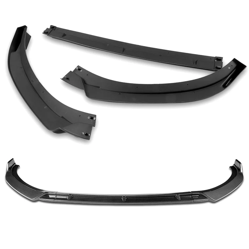 For 2017-2022 Hyundai IONIQ STP-Style Carbon Look 3-Piece Front Bumper Body Spoiler Splitter Lip Kit with Windshield Banner Combo - Image 6