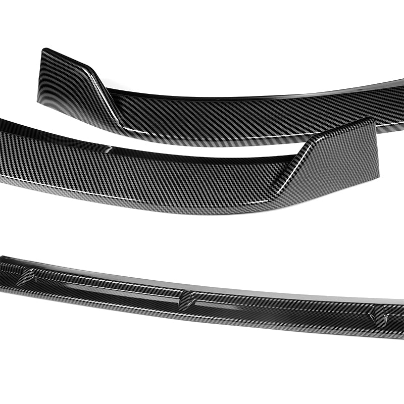For 2017-2022 Hyundai IONIQ STP-Style Carbon Look 3-Piece Front Bumper Body Spoiler Splitter Lip Kit with Windshield Banner Combo - Image 8