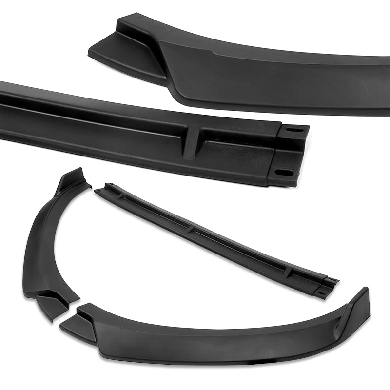 For 2017-2022 Hyundai IONIQ STP-Style Matte Black 3-Piece Front Bumper Body Spoiler Splitter Lip Kit with Windshield Banner Combo - Image 9