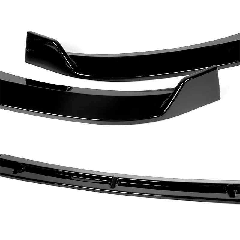 For 2017-2022 Hyundai IONIQ STP-Style Painted Black 3-Piece Front Bumper Body Spoiler Splitter Lip Kit - Image 4