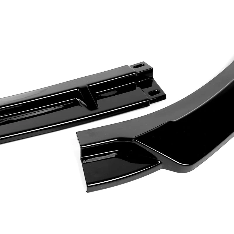 For 2017-2022 Hyundai IONIQ STP-Style Painted Black 3-Piece Front Bumper Body Spoiler Splitter Lip Kit with Windshield Banner Combo - Image 5