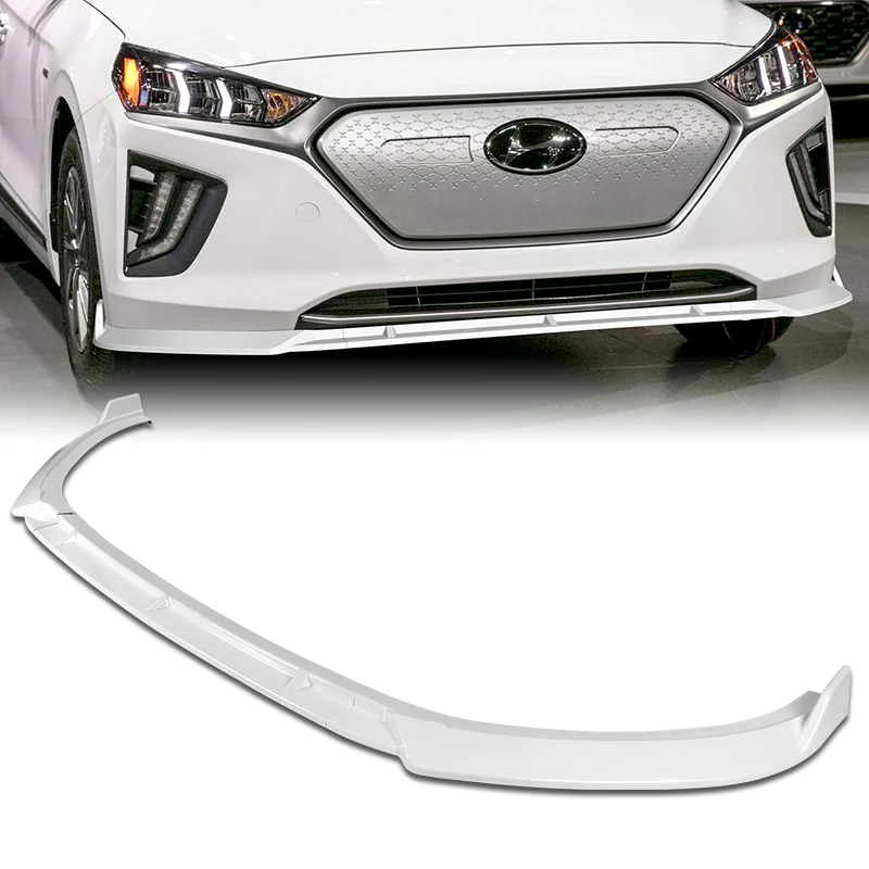 For 2017-2022 Hyundai IONIQ STP-Style Painted White 3-Piece Front Bumper Body Spoiler Splitter Lip Kit - Image 8