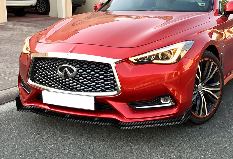 For 2017-2022 Infiniti Q60 Coupe 2DR Carbon Look Style Front Bumper Splitter Spoiler Lip 3PCS - Image 5