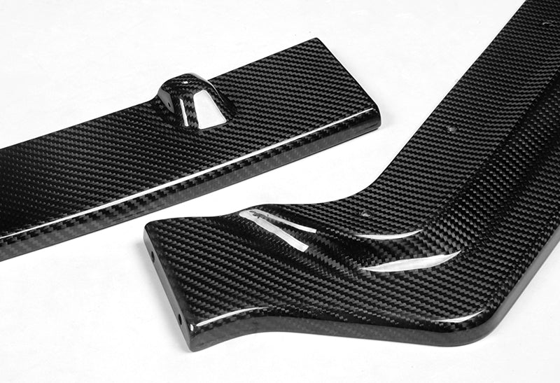 For 2017-2022 Infiniti Q60 Coupe 2DR Real Carbon Fiber Front Bumper Splitter Spoiler Lip 3PCS - Image 2