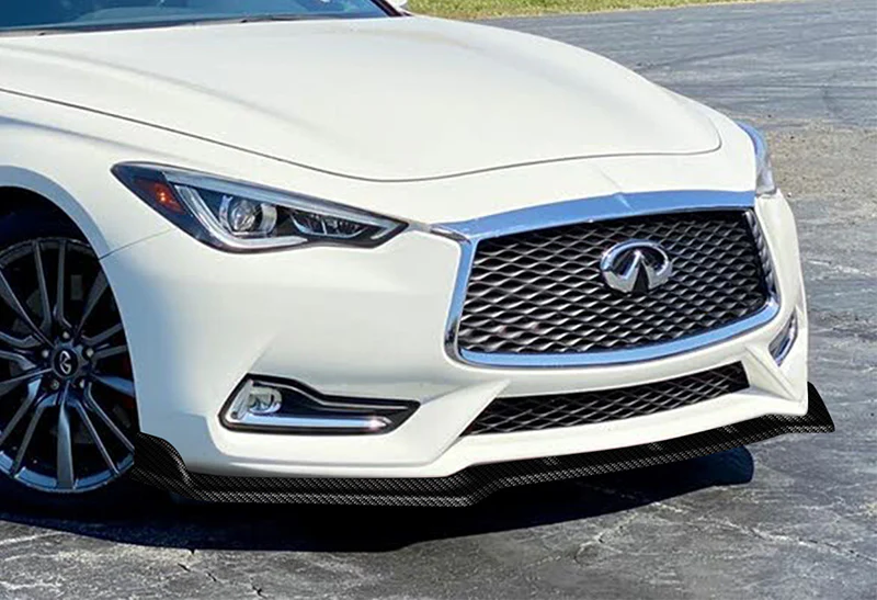 For 2017-2022 Infiniti Q60 Coupe 2DR Real Carbon Fiber Front Bumper Splitter Spoiler Lip 3PCS - Image 5