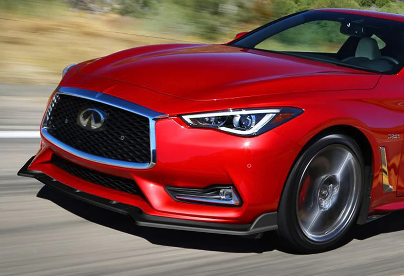 For 2017-2022 Infiniti Q60 Coupe 2DR Unpainted Matte Black Front Bumper Splitter Spoiler Lip 3PCS - Image 5
