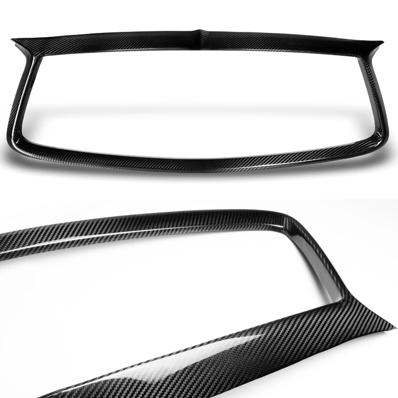 For 2017 - 2022 Infiniti Q60 Real Carbon Fiber Front Bumper Grille Grill Outline Trim Overlay Cover - Image 2