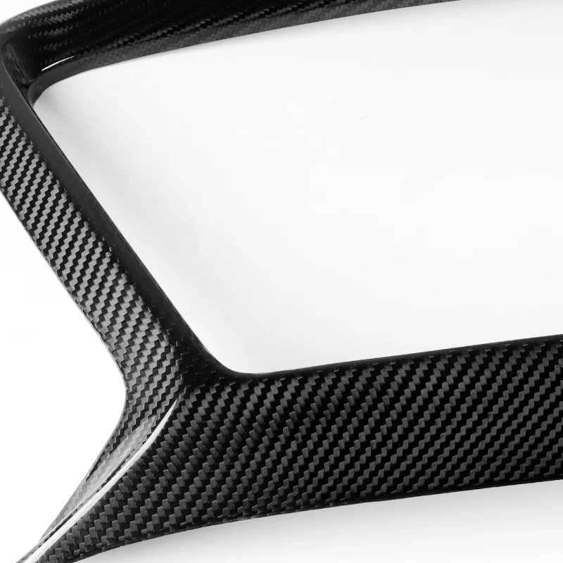 For 2017 - 2022 Infiniti Q60 Real Carbon Fiber Front Bumper Grille Grill Outline Trim Overlay Cover - Image 3