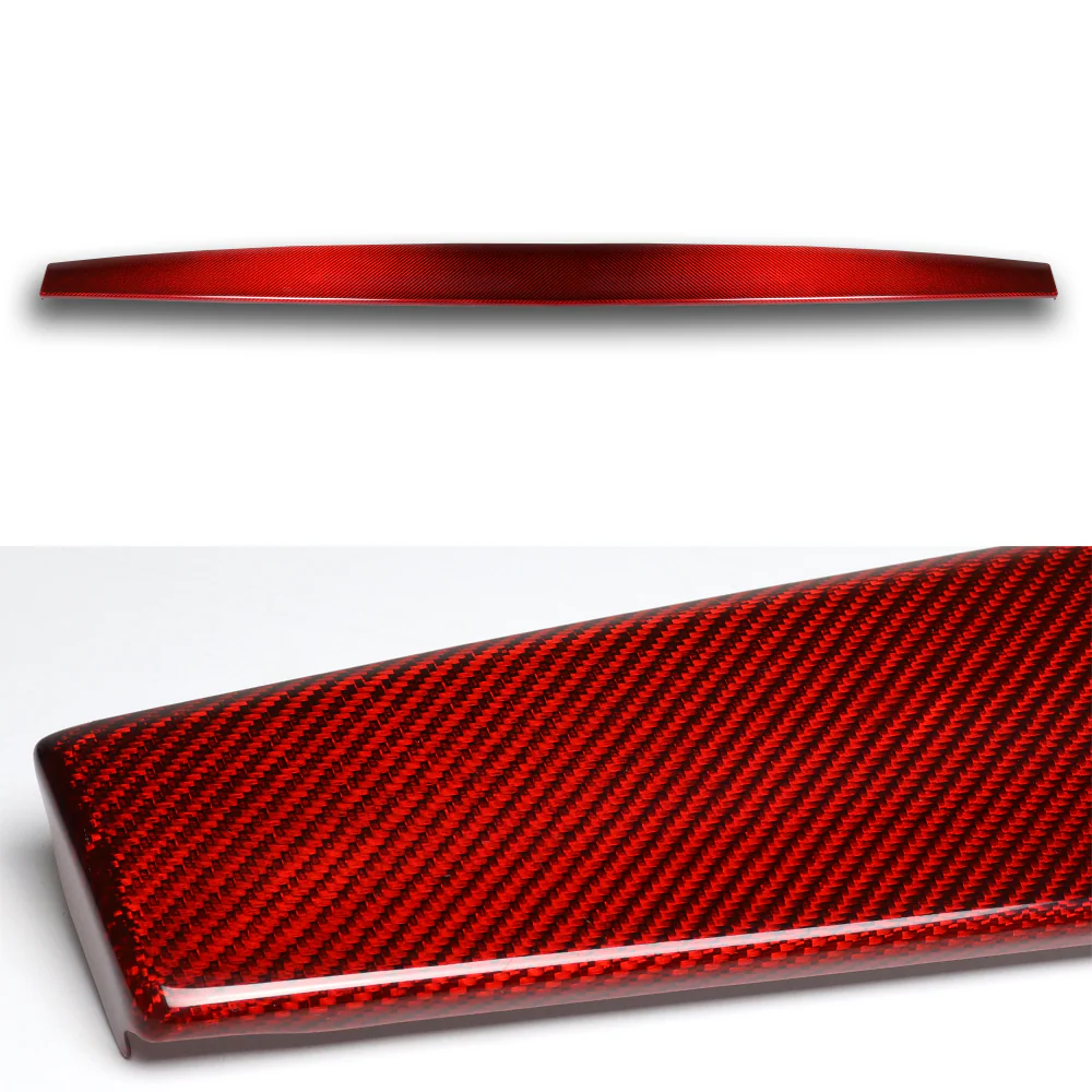 For 2017 - 2023 Tesla Model 3 / Model Y Real Carbon Fiber Dashboard Panel Interior Trim Strip Wrap Cover -Red Carbon Fiber - Image 2