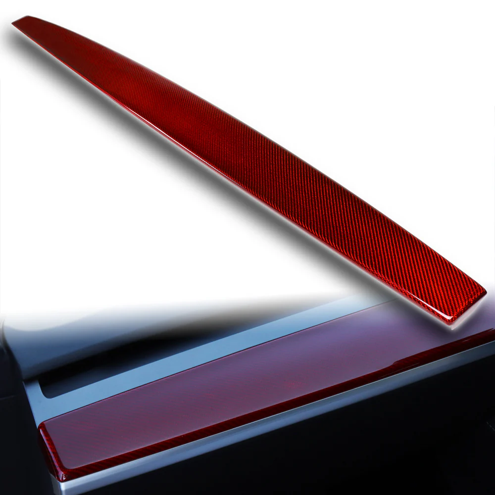 For 2017 - 2023 Tesla Model 3 / Model Y Real Carbon Fiber Dashboard Panel Interior Trim Strip Wrap Cover -Red Carbon Fiber - Image 5