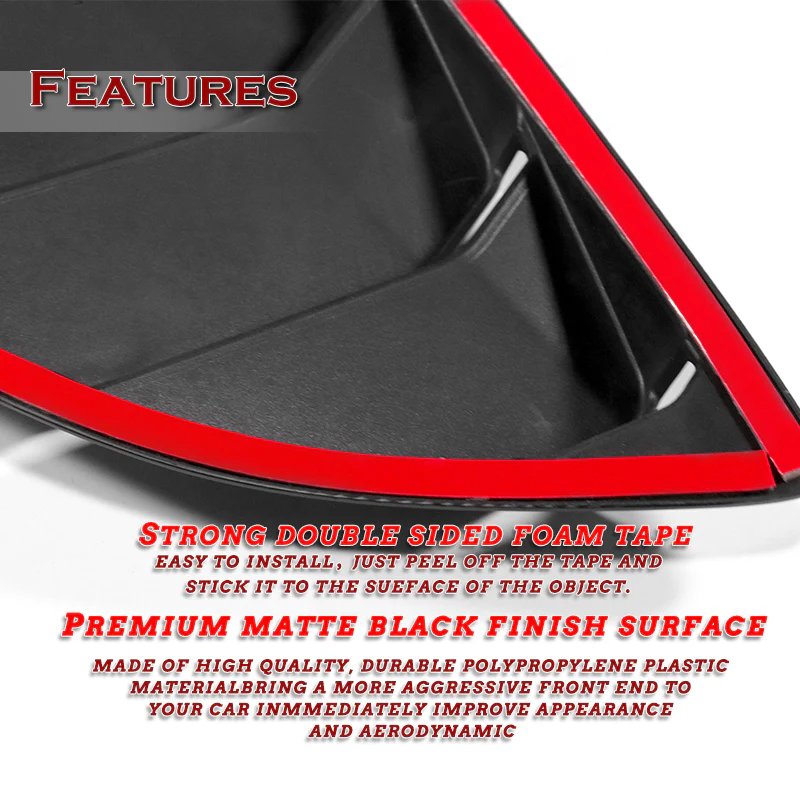For 2017 - 2024 Mazda MX-5 Miata ABS Side Window Louvers Scoop Sun Shade Covers Vent -Black - Image 3