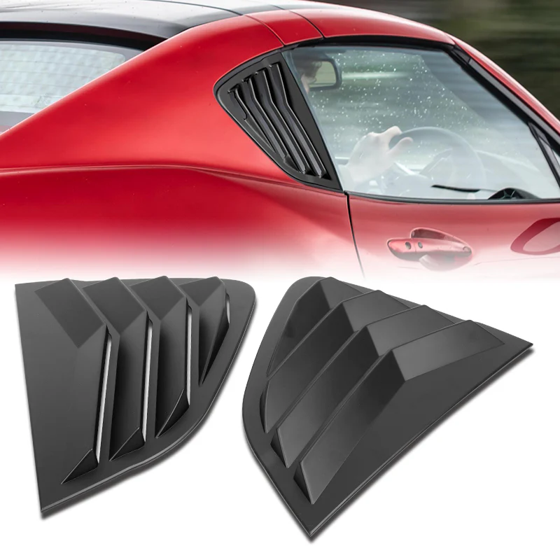 For 2017 - 2024 Mazda MX-5 Miata ABS Side Window Louvers Scoop Sun Shade Covers Vent -Black - Image 6