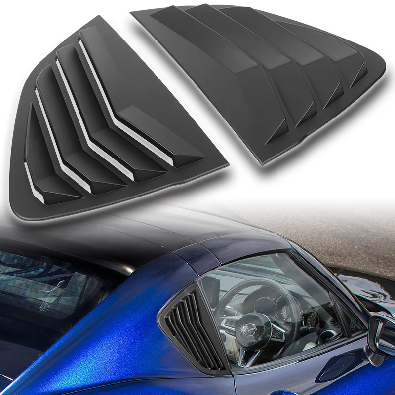 For 2017 - 2024 Mazda MX-5 Miata ABS Side Window Louvers Scoop Sun Shade Covers Vent -Black - Image 7