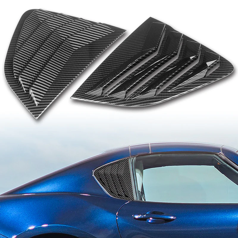 For 2017 - 2024 Mazda MX-5 Miata ABS Side Window Louvers Scoop Sun Shade Covers Vent -Carbon Fiber Look - Image 5