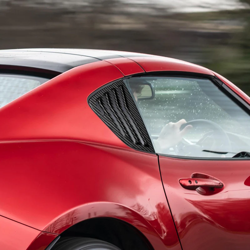 For 2017 - 2024 Mazda MX-5 Miata ABS Side Window Louvers Scoop Sun Shade Covers Vent -Carbon Fiber Look - Image 8