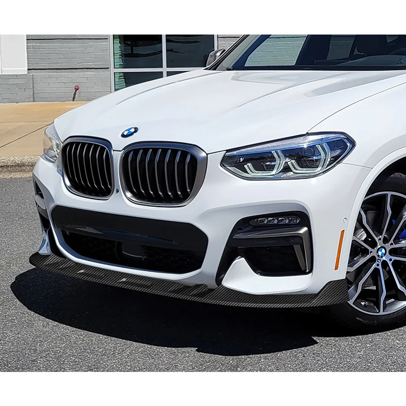For 2018-2021 BMW X3 X4 G01 G02 M-Sport Carbon Look Front Bumper Body Splitter Spoiler Lip 3PCS - Image 5