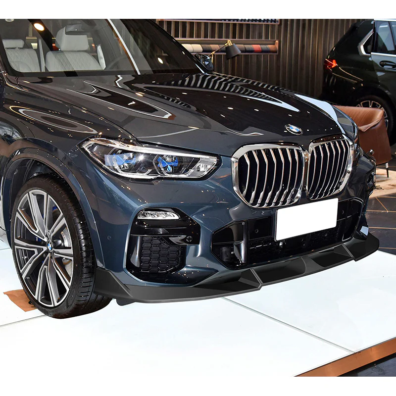 For 2019-2023 BMW X5 G05 M-Sport Unpainted Matte Black Front Bumper Body Splitter Spoiler Lip 3PCS - Image 5