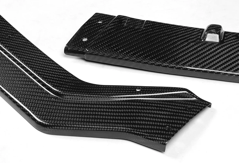 For 2018-2021 Infiniti Q50 Real Carbon Fiber Front Bumper Body Splitter Spoiler Lip 3PCS - Image 2