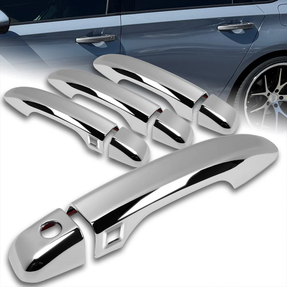 For 2018 - 2022 Honda Accord Sedan Mirror Chrome Exterior Door Pull Handle Lever Cover Cap Trim Kit W/2-Smart Keyhole - Image 7
