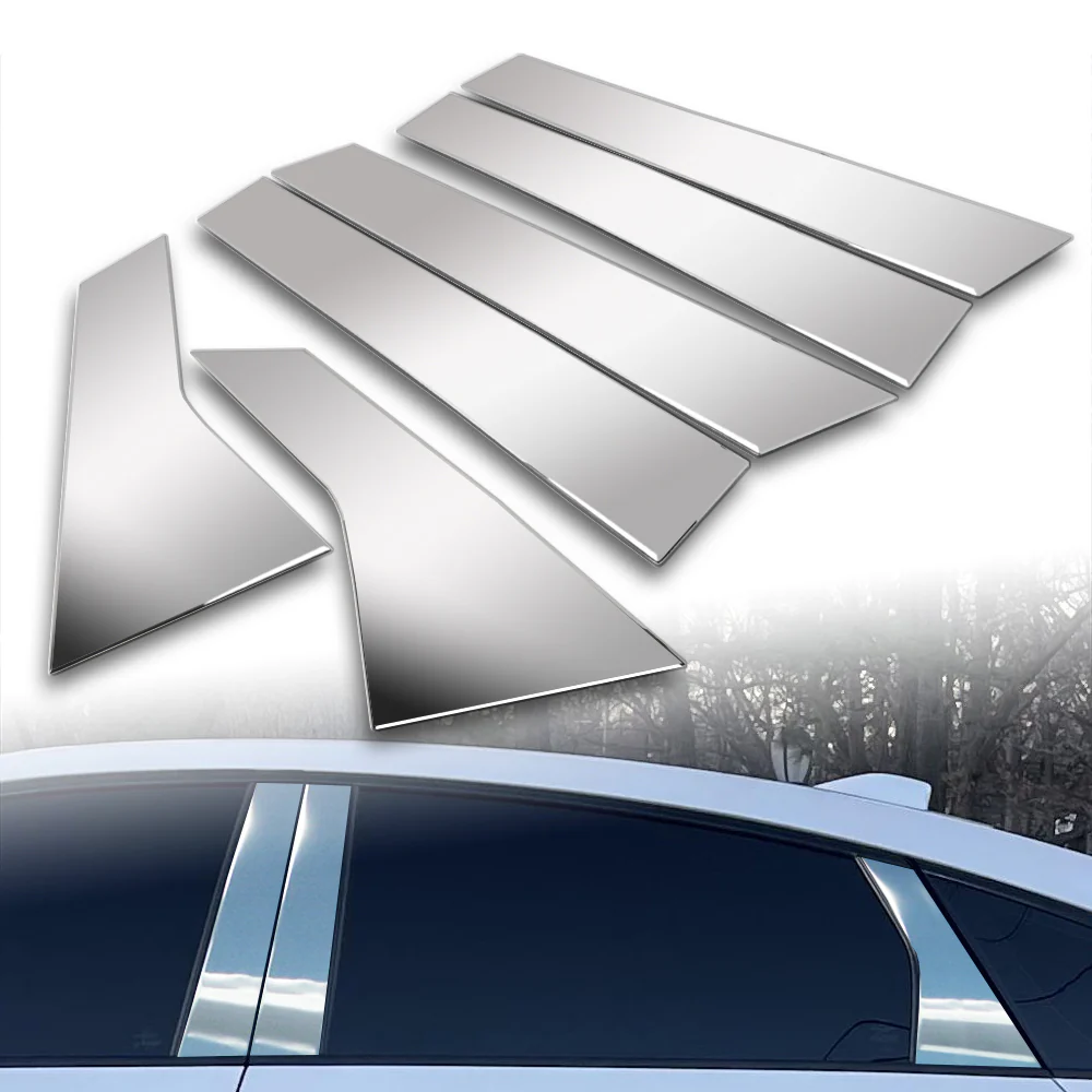 For 2018 - 2022 Honda Accord 4-DR/Sedan Mirror Chrome Exterior Stainless Car Window Door Pillar Trim 6-PCS - Image 5