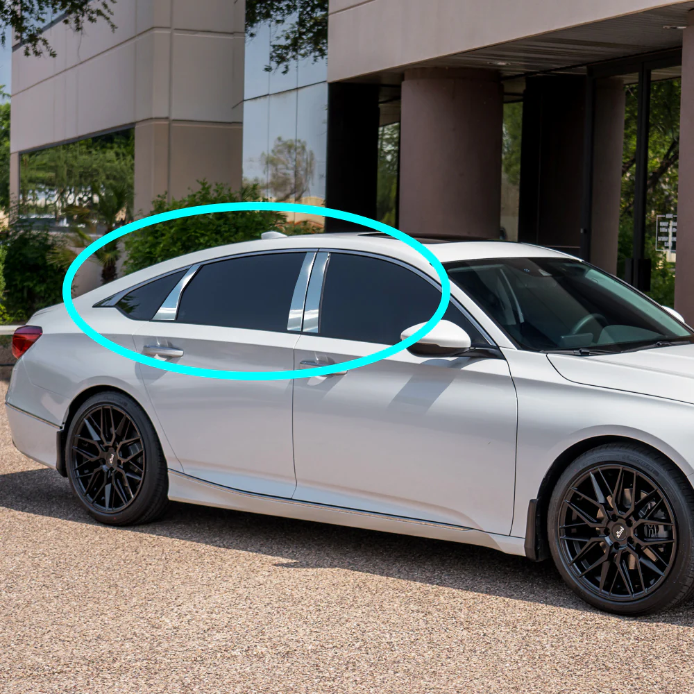 For 2018 - 2022 Honda Accord 4-DR/Sedan Mirror Chrome Exterior Stainless Car Window Door Pillar Trim 6-PCS - Image 8