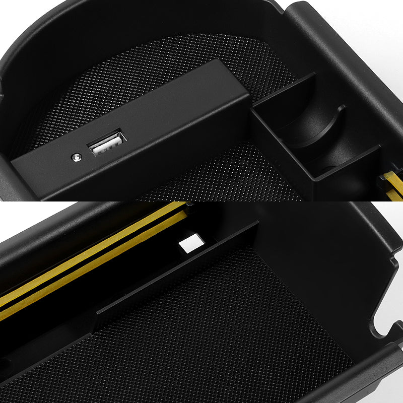 For 2018 - 2022 Toyota C-HR Center Console Organizer Tray Armrest Storage Box With Wireless Charger And USB Ports - Image 3