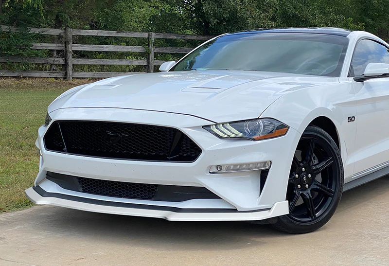 For 2018-2023 Ford Mustang Painted White GT-Style Front Bumper Body Kit Spoiler Lip 3-PCS - Image 5