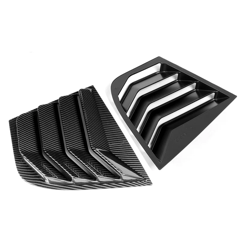 For 2018 - 2023 Kia Stinger ABS Side Window Louvers Scoop Sun Shade Covers Vent -Carbon Fiber Look - Image 3