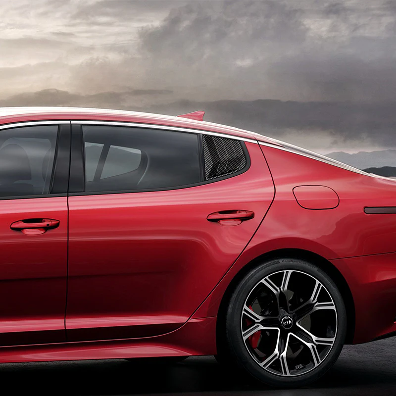 For 2018 - 2023 Kia Stinger ABS Side Window Louvers Scoop Sun Shade Covers Vent -Carbon Fiber Look - Image 5