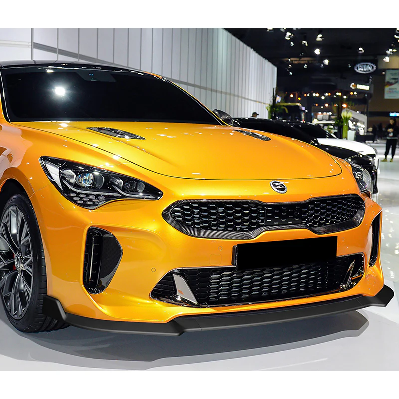 For 2018-2023 Kia Stinger GT-Line Black Front Bumper Front Bumper Splitter Spoiler Lip 3PCS - Image 5