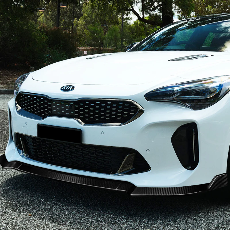 For 2018-2023 Kia Stinger GT-Line Carbon Fiber Front Bumper Splitter Spoiler Lip 3PCS - Image 5