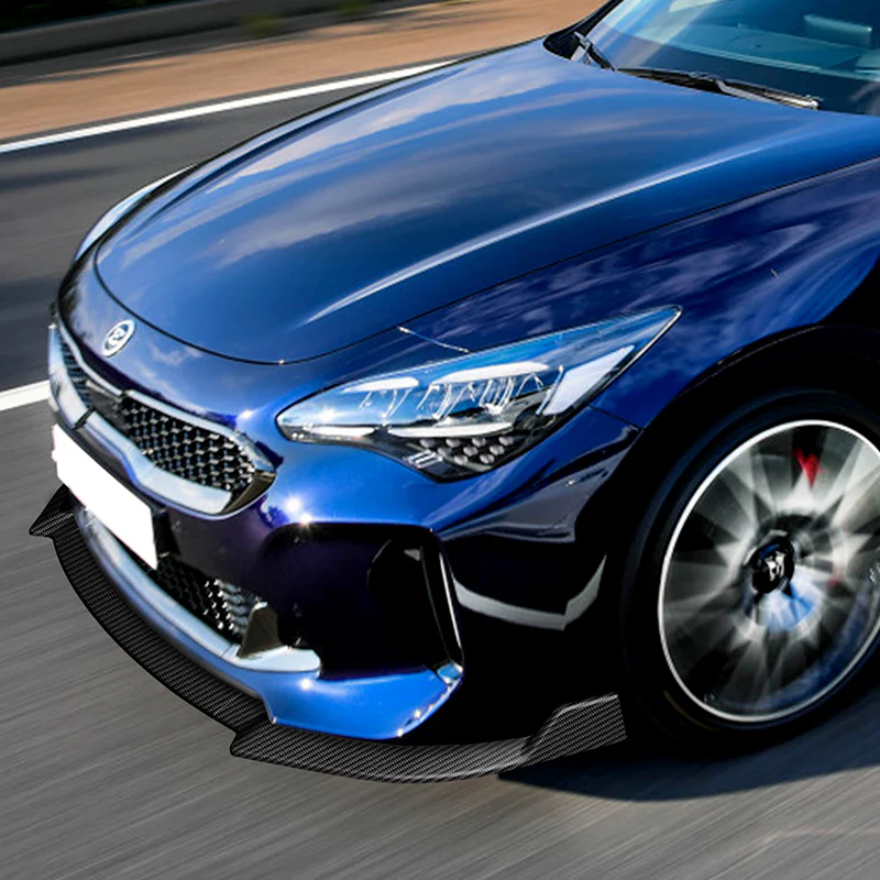 For 2018-2023 Kia Stinger GT-Line Carbon Look Front Bumper Splitter Spoiler Lip 3PCS - Image 5