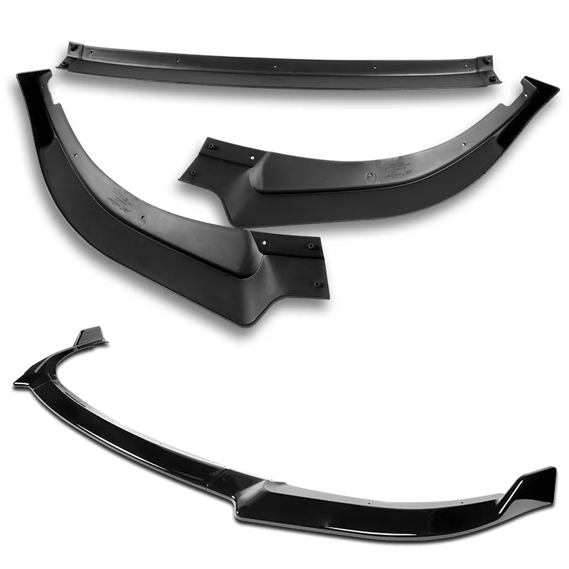 For 2018-2023 Kia Stinger GT-Line Painted Black Front Bumper Splitter Spoiler Lip 3PCS - Image 4