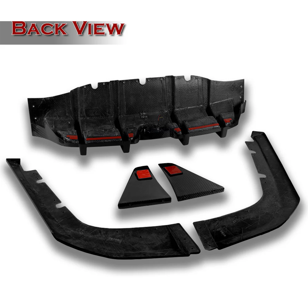 For 2018-2023 Kia Stinger Rear Bumper Diffuser Lip W/LED Light -Real Carbon Fiber - Image 4
