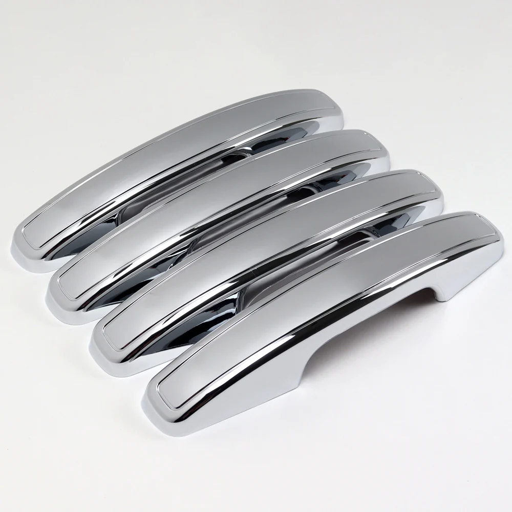 For 2018 - 2024 Ford Expedition Mirror Chrome Exterior Door Pull Handle Lever Cover Cap Trim Kit No Smart Keyhole - Image 2