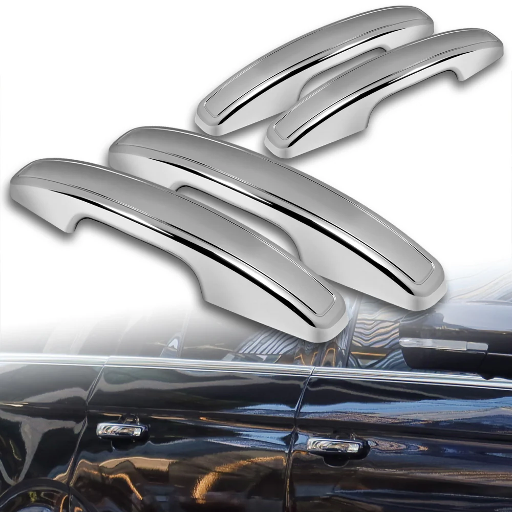 For 2018 - 2024 Ford Expedition Mirror Chrome Exterior Door Pull Handle Lever Cover Cap Trim Kit No Smart Keyhole - Image 5