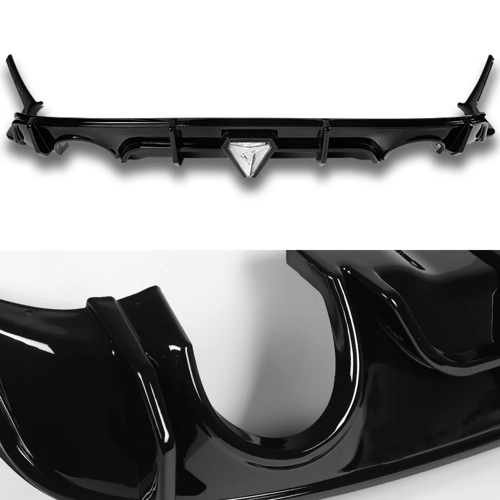 For 2018–2024 Infiniti Q50 3D LED Rear Diffuser with Corner Extensions -Painted Black - Image 2