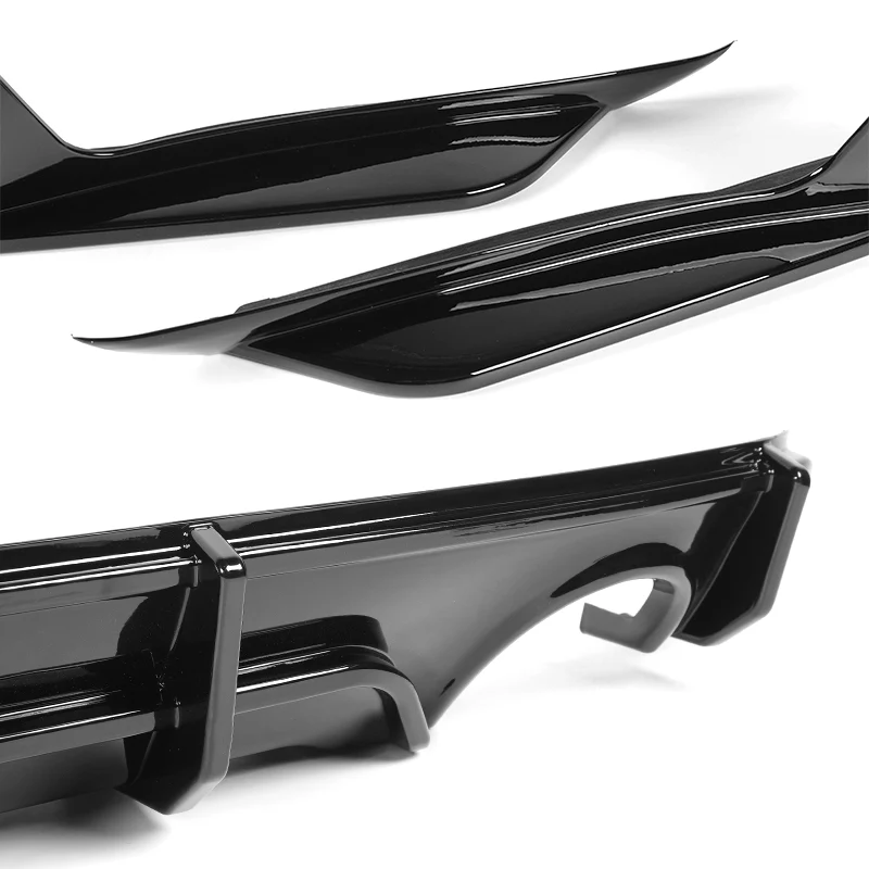 For 2018–2024 Infiniti Q50 3D LED Rear Diffuser with Corner Extensions -Painted Black - Image 4