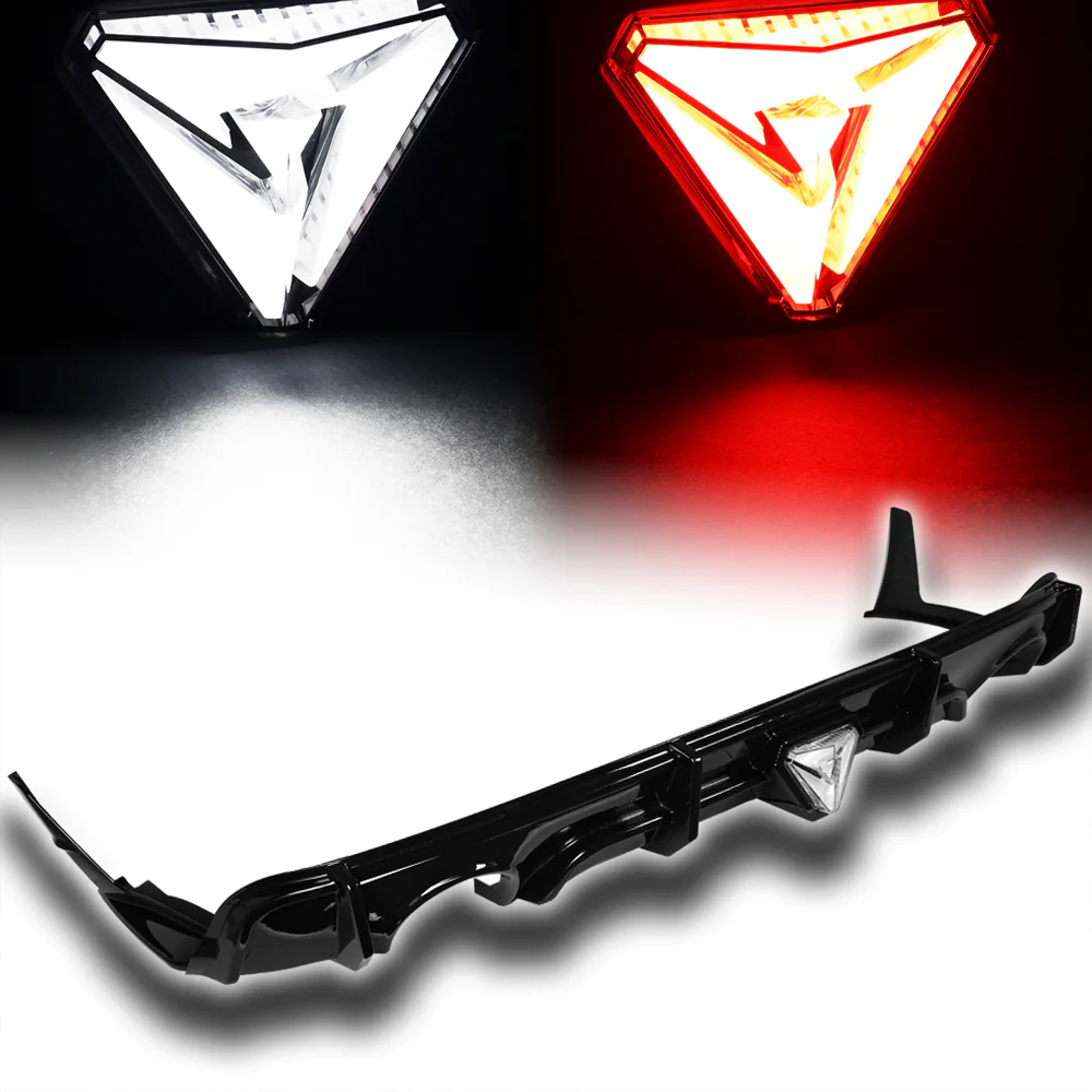 For 2018–2024 Infiniti Q50 3D LED Rear Diffuser with Corner Extensions -Painted Black - Image 8