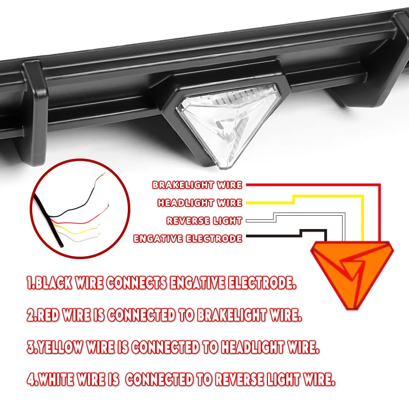 For 2018–2024 Infiniti Q50 3D LED Rear Diffuser with Corner Extensions -Unpainted Matte Black - Image 5