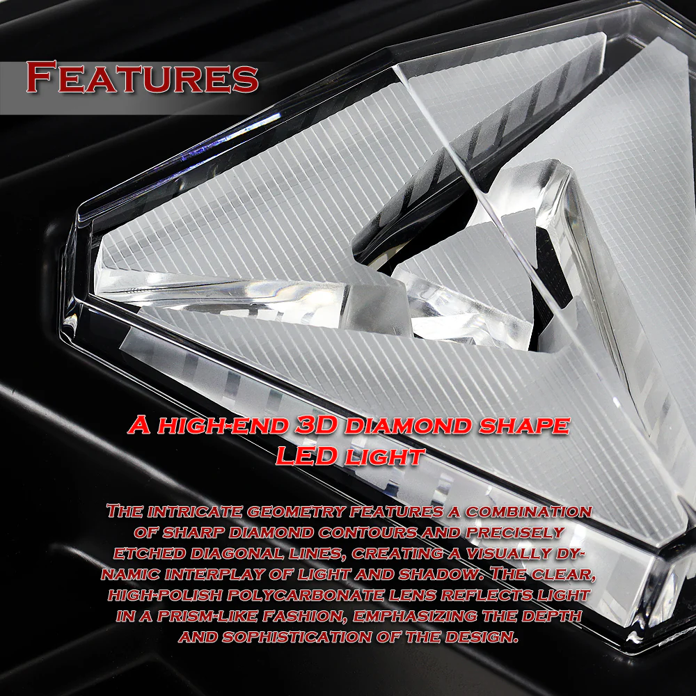 For 2018–2024 Infiniti Q50 3D LED Rear Diffuser with Corner Extensions -Unpainted Matte Black - Image 6