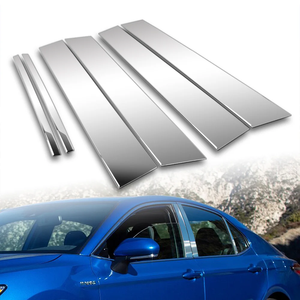 For 2018 - 2024 Toyota Camry Mirror Chrome Exterior Stainless Car Window Door Pillar Trim 6-PCS - Image 5