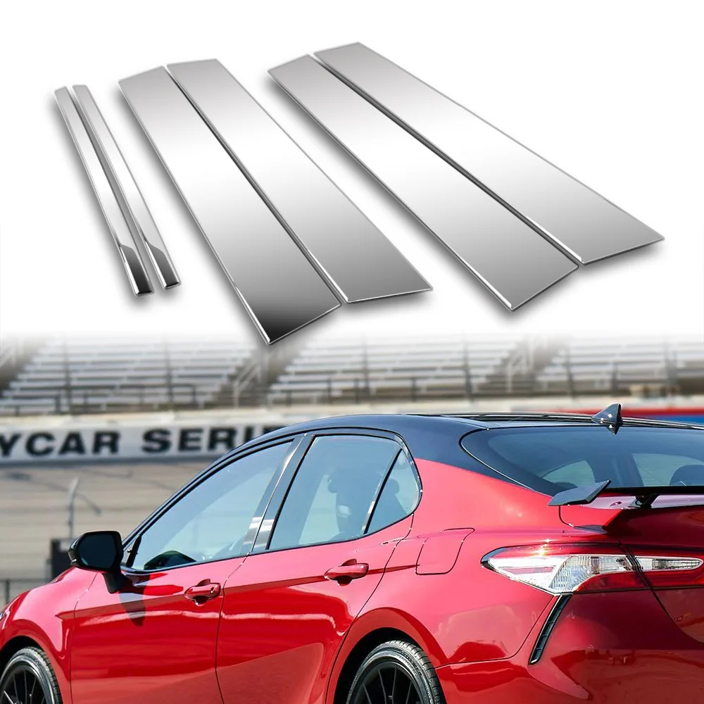 For 2018 - 2024 Toyota Camry Mirror Chrome Exterior Stainless Car Window Door Pillar Trim 6-PCS - Image 6