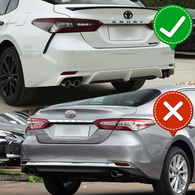 For 2018-2024 Toyota Camry SE XSE Painted Black Rear Bumper Diffuser Lip W / LED Light - Image 8