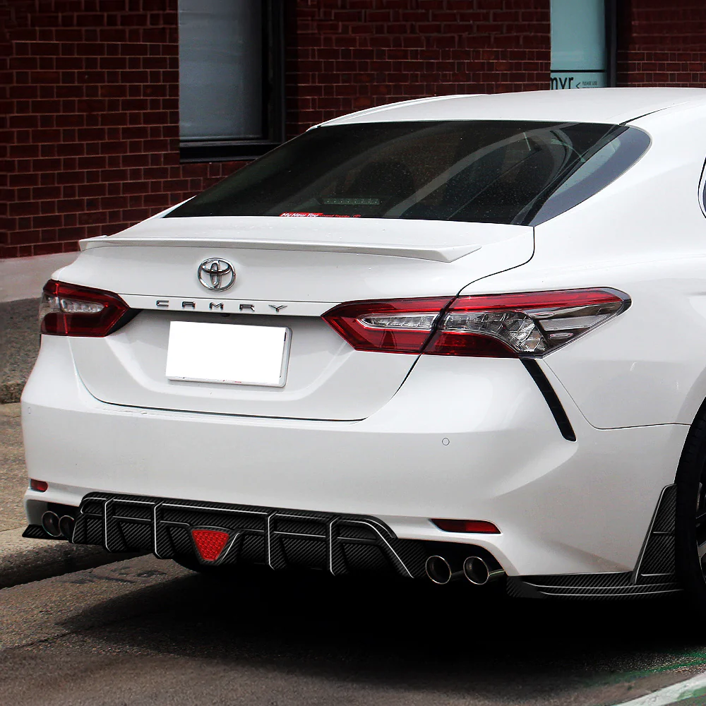 For 2018-2024 Toyota Camry SE XSE Rear Bumper Diffuser Lip W/LED Light -Real Carbon Fiber - Image 7