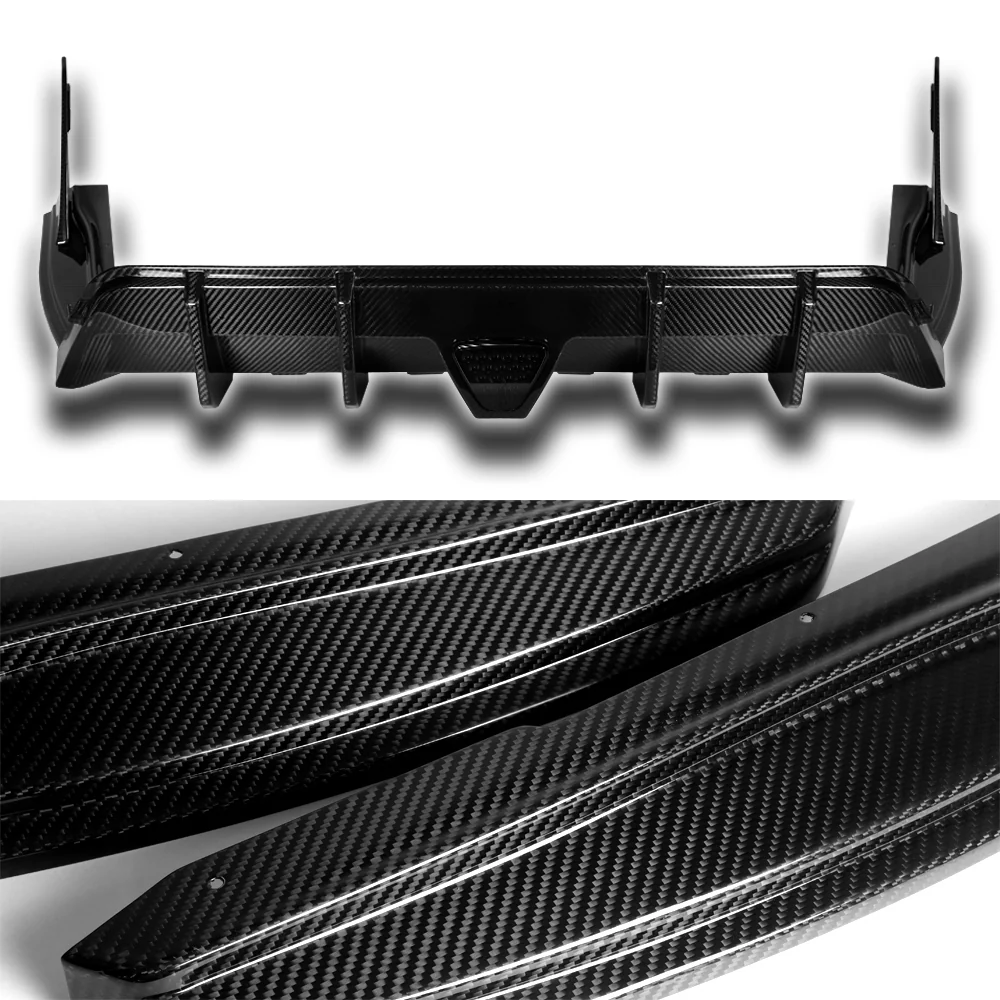 For 2018-2024 Toyota Camry SE XSE Rear Bumper Diffuser Lip W/LED Smoke Light -Real Carbon Fiber - Image 2